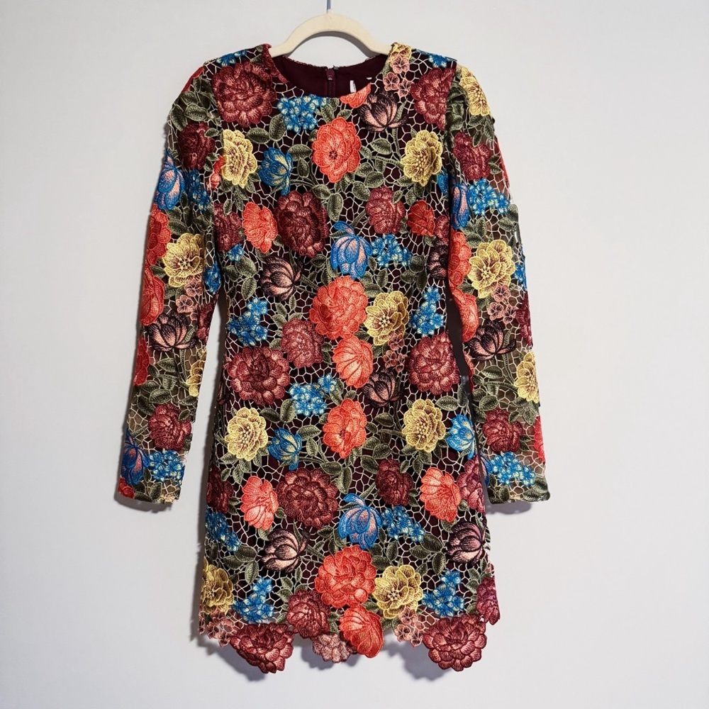 Dress The Population - Fully Embroidered Floral Dress